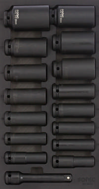 Impact deep socket set 1/2'', SFS 1/3 16-pcs