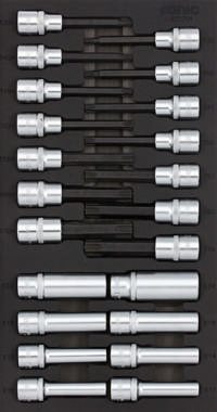Socket & socketbit set 1/2'', SFS 1/3 22-pcs