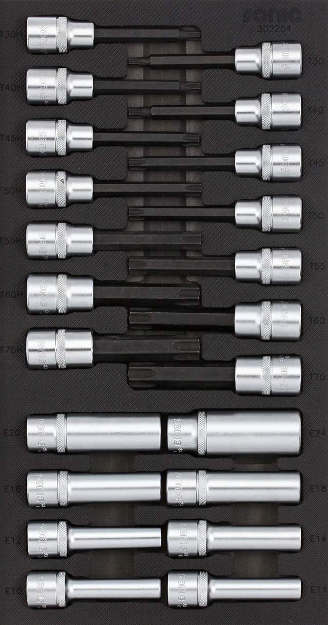 Socket & socketbit set 1/2'', SFS 1/3 22-pcs