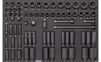 Impact socket set 3/8'' & 1/2'', SFS 74-pcs