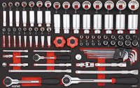 Socket set (SAE) 12pt. 1/4'' 3/8'' 1/2'', SFS 93-pcs