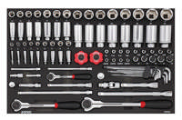 Socket set 1/4'' 3/8'' 12'', metric SFS 93-pcs