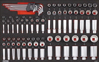 Socket set 1/4'', 3/8'' & 1/2'', 12 pt. (SAE) SFS 100-pcs