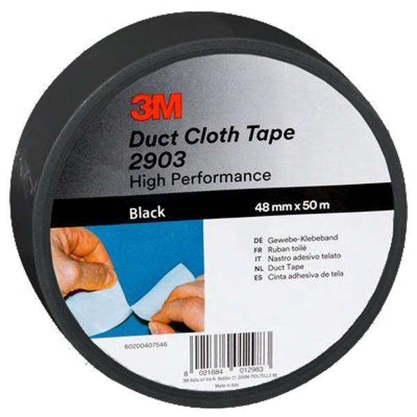 3M Lærredstape (Gaffa) 2903 48mmx50mtr SORT