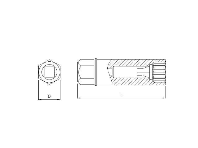 Spark plug clip socket 12-pt. 3/8'' 14mm