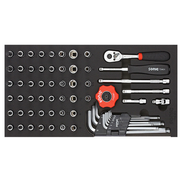 Flank socket set 1/4'', 6 pt. SFS 1/3 61-pcs