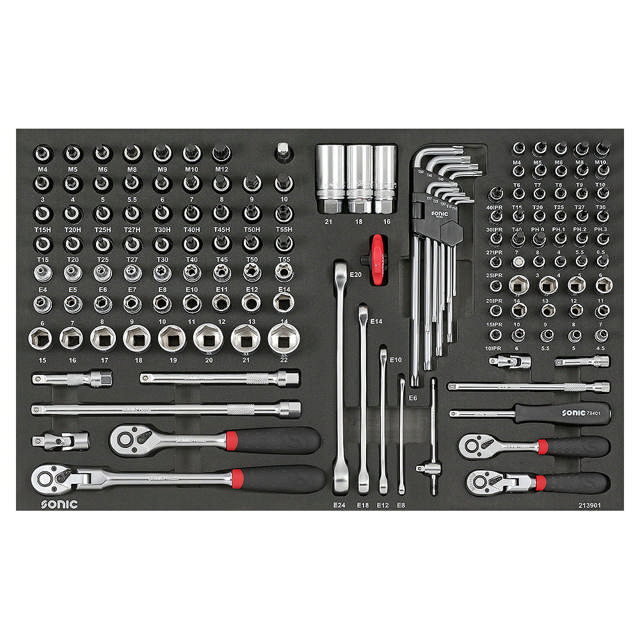Socket combinaton set 1/4'' & 3/8'', SFS 139-pcs