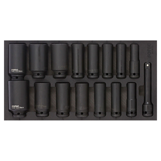 Impact deep socket set 1/2'', SFS 1/3 16-pcs