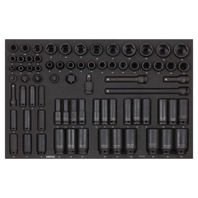 Impact socket set 3/8'' & 1/2'', SFS 74-pcs