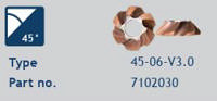 Bevel Mite fræsehoved 45 grader max. 6 mm inkl. leje