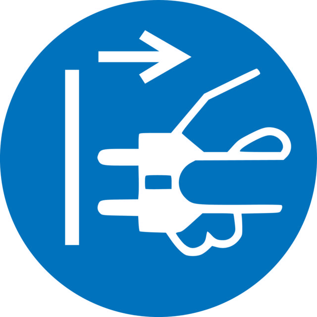 Safety pictogram Disconnect mains plug from electrical outlet (ISO 7010) EDGE FINISH UWER 18/110 EF 230 V
