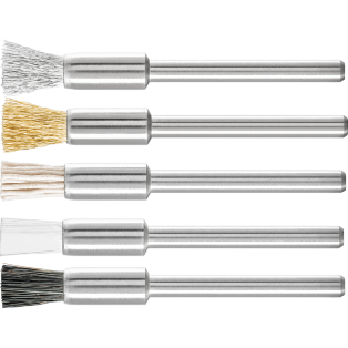 End brushes crimped miniature brushes, shank-mounted