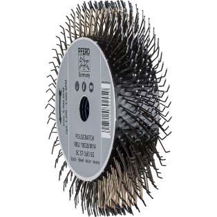 Wheel brushes crimped POLISCRATCH, with thread
