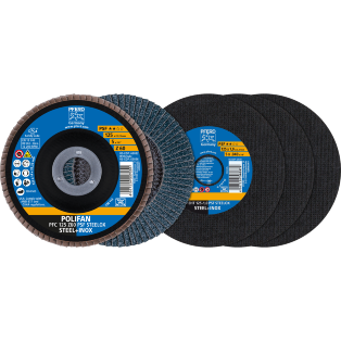 Cut-off wheel and flap disc sets