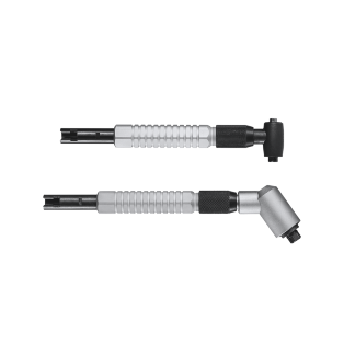 Angle handpieces with telescopic system